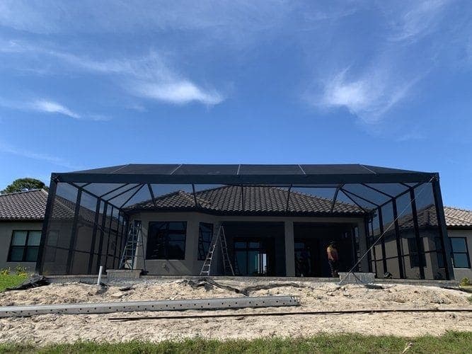 Rescreened pool enclosure in Venetian Isles, St. Petersburg